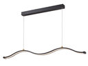 [P-00340] Lampara LED Decorativa Colgante, PC50346P, 48W, NW 4000K, 85-265Vac, Dimensioes: 1200x60x1500mm, IP20, Negra con dorado