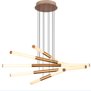 [P-00341] Lampara LED Decorativa Colgante, PC50652P, 72W, NW 4000K, 85-265Vac, Dimensiones: 900x900x1500mm, IP20, Dorado