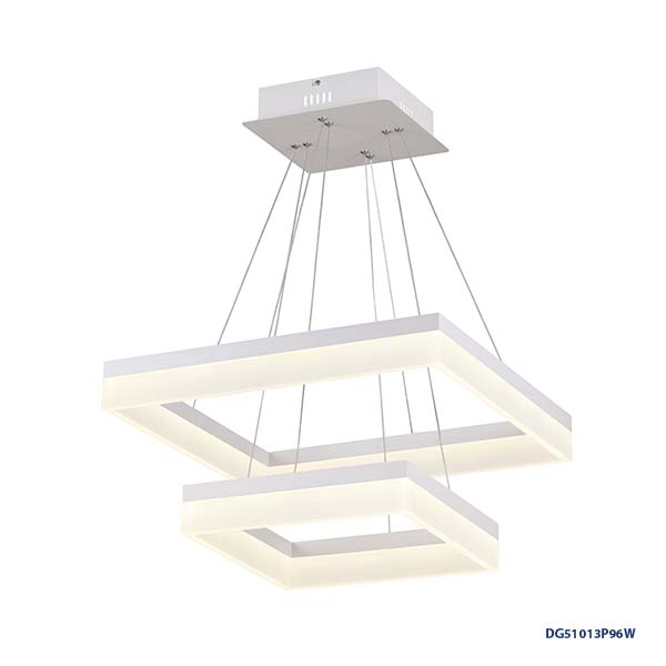Lampara LED Decorativa Colgante, DG51013P, 96W, WW 3000K, 85-265Vac, Dimensiones: 510x510x1200mm, IP20