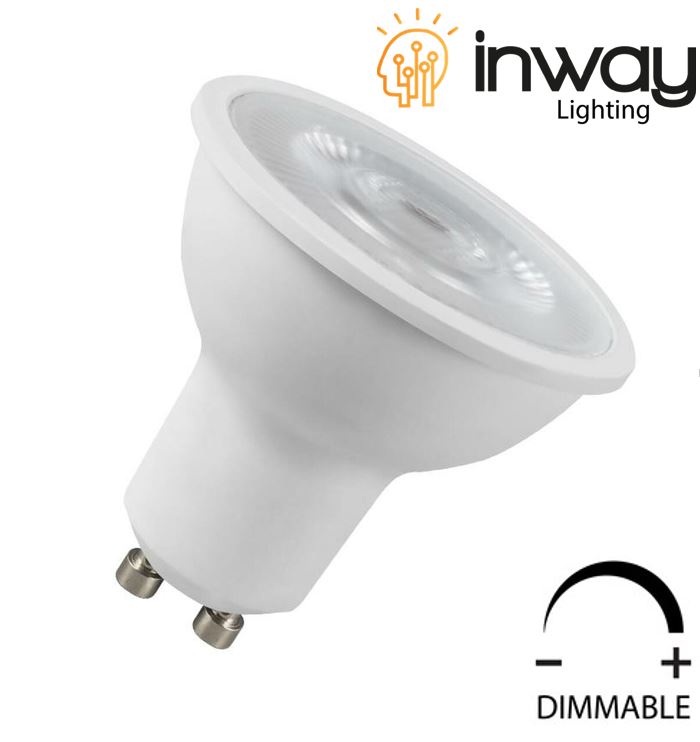 Bombilla LED Dicroica COB, 5W, WW 3000K, GU10, 110Vac, Dimmable, IP20, 30 Grados, Dimensiones: Ф50x60mm