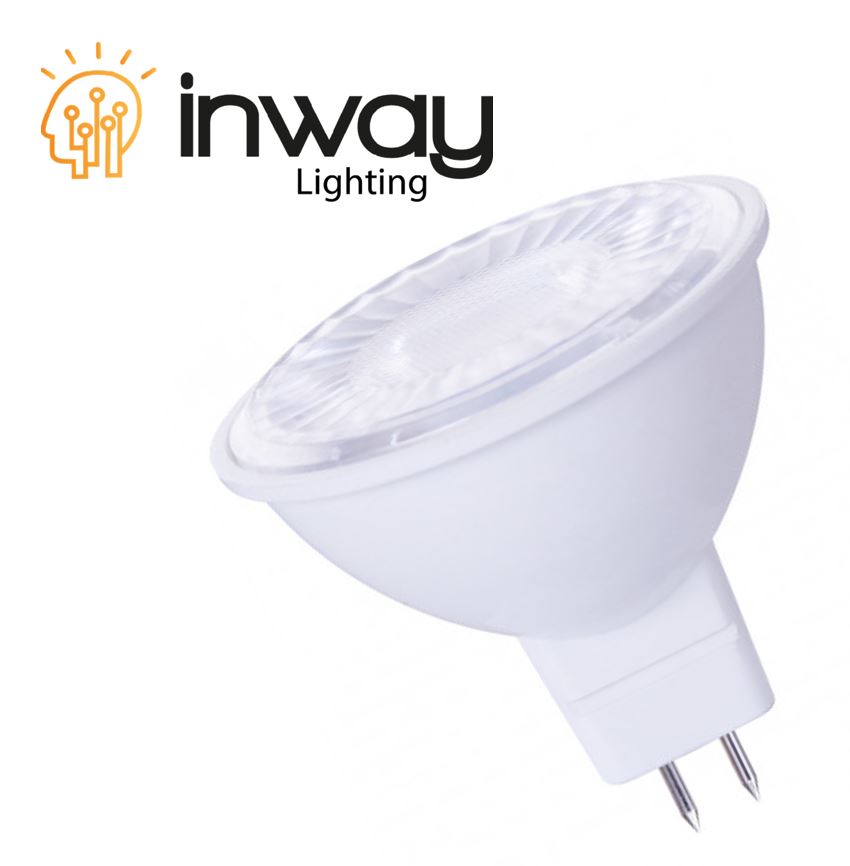 Bombilla LED Dicroica COB, 5W, WW 3000K, GU5.3/MR16, 100-260Vac, IP20, 30 Grados, Dimensiones: Ф50x60mm