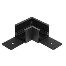 Conector Horizontal en L p/Riel de Superficie de 1 Metro p/Lampara Magnetica, 2 cables, 48Vdc y 20mm de ancho, Negro