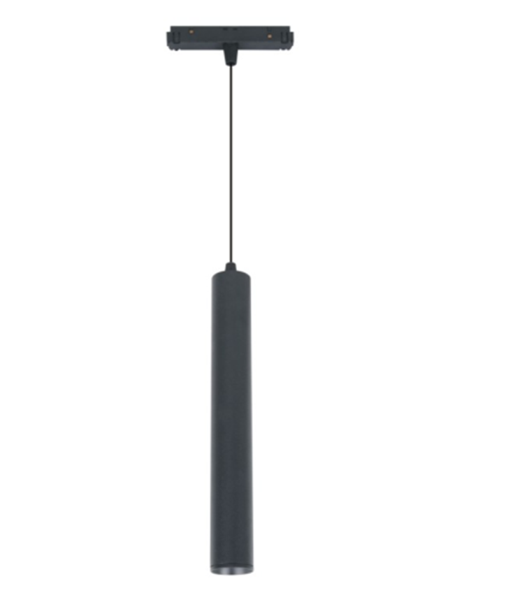 Lampara Colgante Magnetica LED de 16mm de ancho, 10W, NW 4000K, 48Vdc, Diametro: 40mm, Instalacion: Empotrar o Superficie, 24 Grados, Negra
