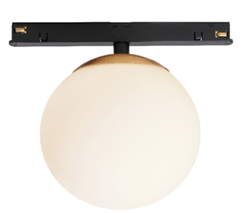 Lampara Colgante Magnetica LED p/Riel de 20mm de ancho, DG50292P, 8W, NW 4000K, 48Vdc, Dimensiones: 130x130x162mm, IP20, Negro con dorado