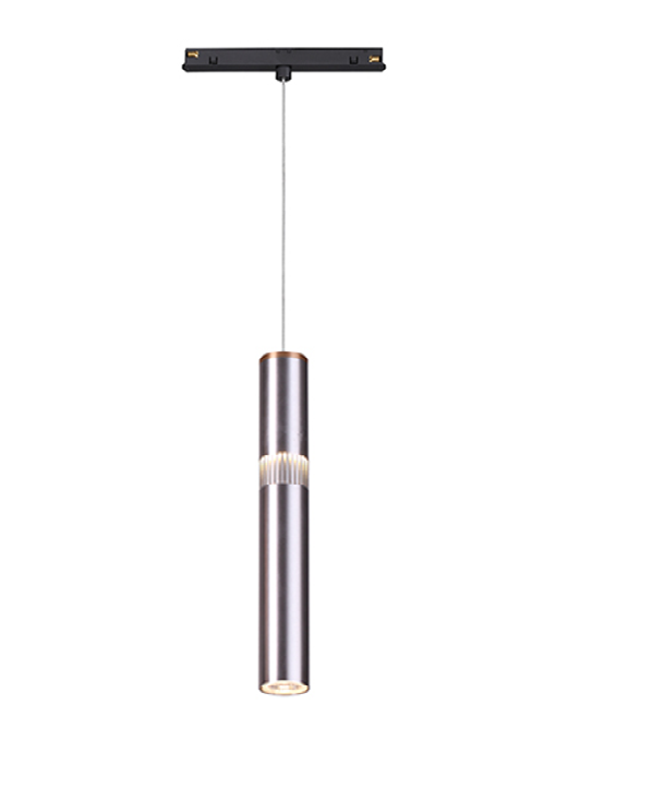 Lampara Colgante Magnetica LED p/Riel de 20mm de ancho, DG50298P, 8W, NW 4000K, 48Vdc, Dimensiones: 40x40x2000mm, IP20, Plateado