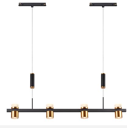 Lampara Colgante Magnetica LED p/Riel de 20mm de ancho, DG50830P, 20W, NW 4000K, 48Vdc, Dimensiones: 900x55x1500mm, IP20, Negro con dorado