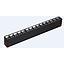 Lampara Lineal Magnetica LED p/Riel de 40mm de ancho con Rejilla, 24W, 15.82&quot;(402mm), WW 3000K, 100-260Vac, Dimmable, Instalacion: Empotrar o Superficie, 38 Grados, Negra