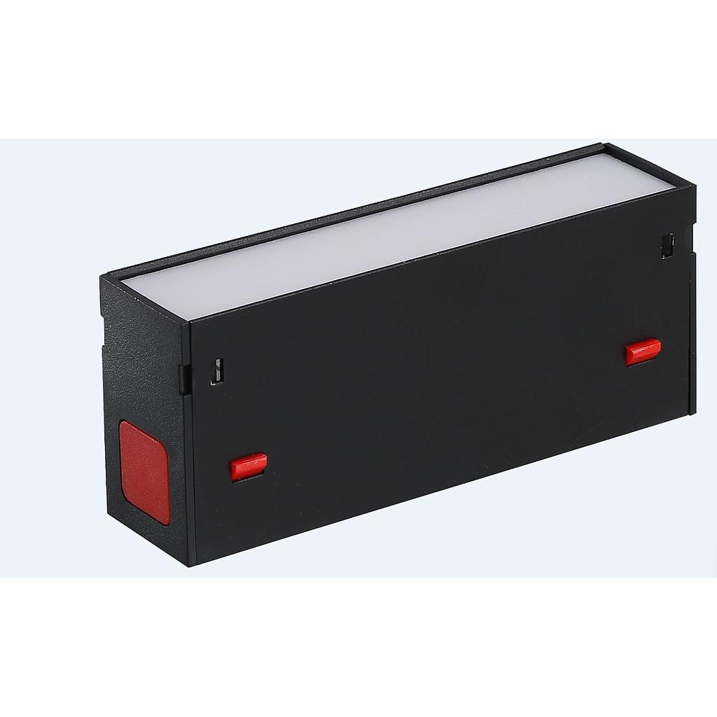 Lampara Lineal Magnetica LED tipo Flood Light p/Riel de 40mm de ancho, 10W, 5.43&quot;(138mm), WW 3000K-CW 6000K, 100-260Vac, Dimmable, Instalacion: Empotrar o Superficie, 120 Grados, Negra