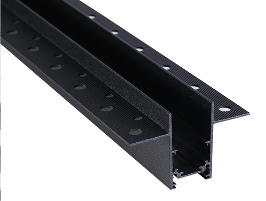 Riel de 20mm de ancho p/Lampara Magnetica de 48Vdc, 1 Metro, 2 cables, Instalacion: Empotrar / Masillable, Negro