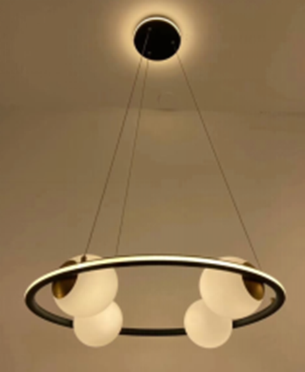 Lampara LED Decorativa Colgante, DG60190P, 32W, NW 4000K, 85-265Vac, Dimensiones:  590x590x1500mm, IP20, Verde oscuro con negro