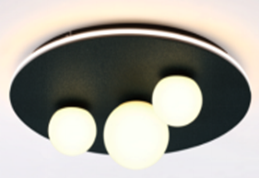 Lampara LED Decorativa de Superficie, DG60196C, 48W, NW 4000K, 85-265Vac, Dimensiones: 495x495x175mm, IP20, Verde oscuro con dorado