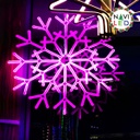 [P-00662] Adorno Navideño en Neon LED p/exterior tipo Copo de Nieve, 297W, Rosado, 110Vac, Dimensiones: 90x90cm