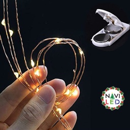 [P-00209] Extension Navideña LED p/Exterior Vintage con bateria, 0.3W, CW 6000K, 20LED/2Metros, IP65