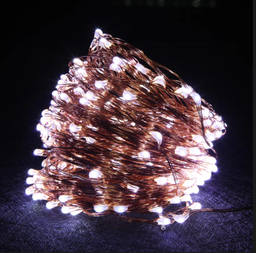 [P-00212] Extension Navideña LED p/Exterior Vintage, 1.5W, CW 6000K Flash, 100LED/10Metros, 110Vac, con Cable color cobre, Conectable