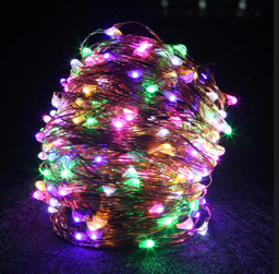 [P-00213] Extension Navideña LED p/Exterior Vintage, 1.5W, RGB, 100LED/10Metros, 110Vac, con Cable color cobre, Conectable