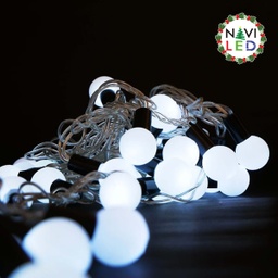 [P-00220] Extension Navideña LED p/Exterior tipo Cherry de 18mm, 4W, CW 6000K, 50LED/5Metros, 110Vac, IP65