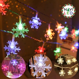 [P-00224] Extension Navideña LED p/Exterior tipo Copo de Nieve, RGB, 50LED/5Metros, 110Vac, IP65