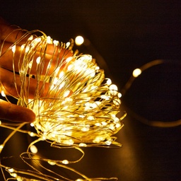 [P-00236] Extension Navideña LED p/Interior Vintage, 3W, 2700K, 200LED/2Metros, 110Vac, con Cable color cobre