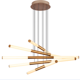 [P-00341] Lampara LED Decorativa Colgante, PC50652P, 72W, NW 4000K, 85-265Vac, Dimensiones: 900x900x1500mm, IP20, Dorado