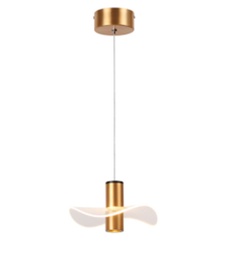 [P-00354] Lampara LED Decorativa Colgante, PC60481P, 7W, NW 4000K, 85-265Vac, Dimensiones: 200x200x1500mm, IP20, Dorado