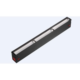 [P-00450] Lampara Lineal Magnetica LED tipo Wall Washer p/Riel de 40mm de ancho, 24W, 15.83&quot;(402mm), WW 3000K, 100-260Vac, Dimmable, Instalacion: Empotrar o Superficie, 35x70 Grados, Negra