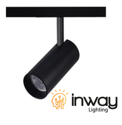 [P-00461] Lampara de Superficie Magnetica LED tipo Spotlight p/Riel de 20mm de ancho, 5W, NW 4000K, 48Vdc, Diametro: 35mm, Instalacion: Empotrar o Superficie, 24 Grados, Negra