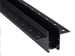 [P-00467] Riel de 20mm de ancho p/Lampara Magnetica de 48Vdc, 1 Metro, 2 cables, Instalacion: Empotrar / Masillable, Negro