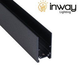 [P-00473] Riel de 20mm de ancho p/Lampara Magnetica de 48Vdc, 2.4 Metros, 2 cables, Instalacion: Superficie, Negro