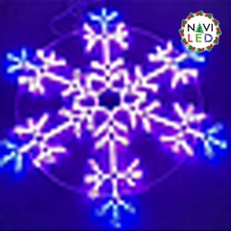 [P-00657] Adorno Navideño LED p/exterior tipo Copo de Nieve, RGB, 12Vdc con Controlador DMX12, Dimensiones: 80cm, IP65, con 18 efectos