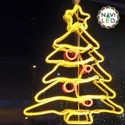[P-00658] Adorno Navideño en Neon LED p/exterior tipo Arbolito, 35W, 2700K + Rojo, 110Vac, Dimensiones: L70xW55cm