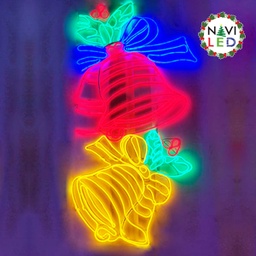 [P-00660] Adorno Navideño en Neon LED p/exterior tipo Campana, 792W, Multicolor, 110Vac, Dimensiones: L180xW90cm
