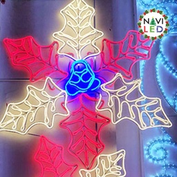 [P-00666] Adorno Navideño en Neon LED p/exterior tipo Flor de Pascua, 835W, Multicolor, 110Vac, Dimensiones: L180xW103cm