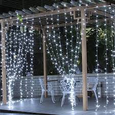 [P-00711] Cortina tipo Cascada LED p/Exterior, 84W, CW 6000K + CW 6000K Flash, 110Vac, 1400pcs de LED, 20 tiras, 2Mx7M, Con cable blanco, Con conector T, IP65